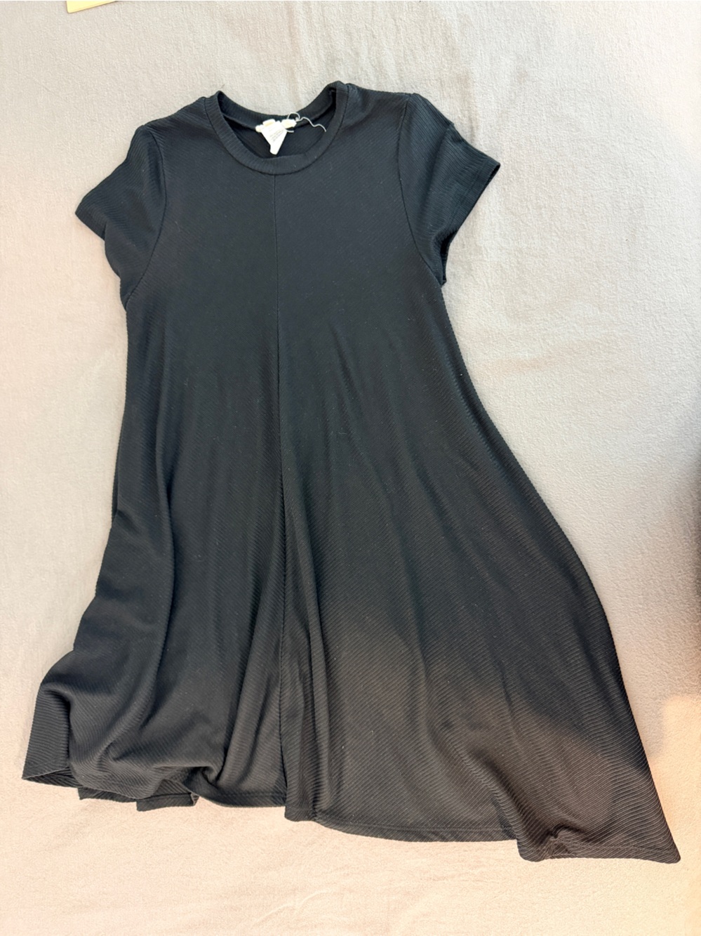 Rolla Costa black short-sleeve soft ribbed mini dress L